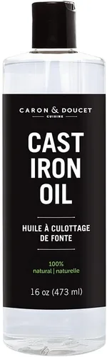 CARON & DOUCET - Aceite de limpieza y condimento de hierro fundido | 100% a base de plantas y de grado alimenticio. | Lo mejor para condimentar,