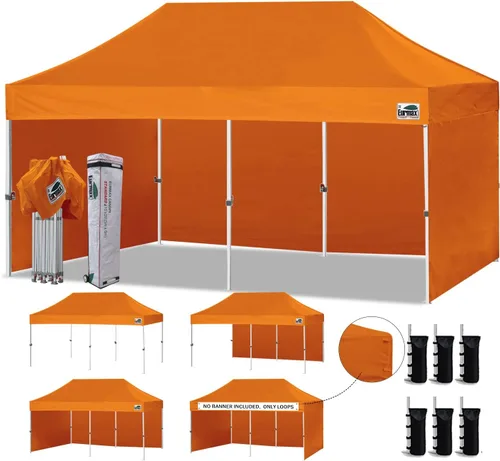 Miniatura 40 de Eurmax Tienda de campaña desplegable de 8 x 8 de Estados Unidos, con bolsa rodante patentada sin puntas, 4 paredes extraíbles con cremallera, toldo