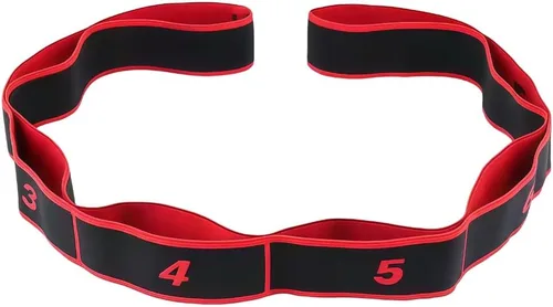 Miniatura 8 de UncleS Banda Elástica de Tensión para Ejercicios, Cuerda de tracción, Cuerda de Estiramiento de 8 Segmentos, Banda de Estiramiento para Pilates, Rojo