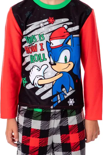 Miniatura 3 de Sonic the Hedgehog Christmas This Is How I Roll - Conjunto de pijama de manga larga para niño
