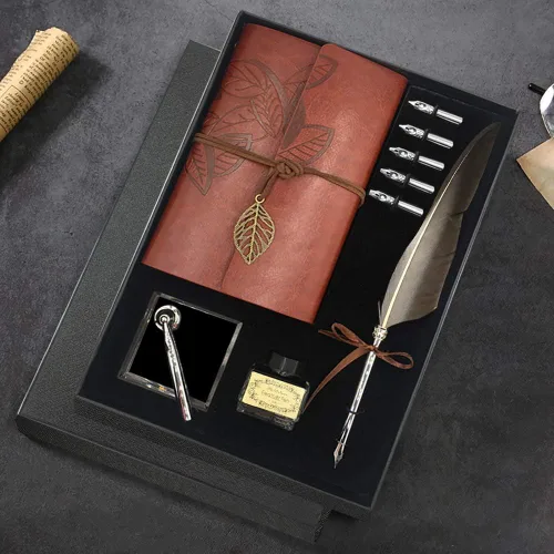Miniatura 8 de GCCL Juego de Pluma y Tinta, Juego de Plumas de Caligrafía de Pluma Antigua para Mojar, incluye Pluma de Pluma, 5 Plumillas de Repuesto, Base