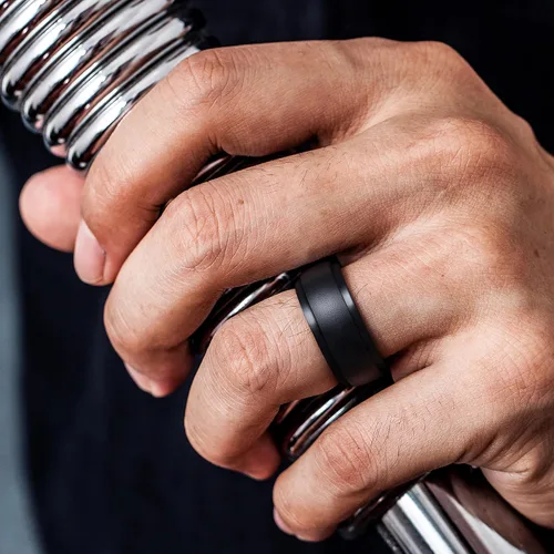 Miniatura 99 de ThunderFit Anillos de boda de silicona para hombre, 0.394 in de ancho y 0.098 in de grosor, paquete múltiple de variedad 1-7