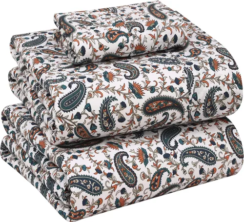 Miniatura 83 de RUVANTI Juego de sábanas divididas tamaño King de 100 % algodón para cama ajustable, 5 piezas, ropa de cama de tejido de percal suave y Guisante