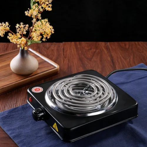 Miniatura 4 de Quemador de Encimera Compacto y Portátil - Quemador Eléctrico de Bobina Simple de 1000 Vatios para Encimera, Controles de Temperatura, Color Negro