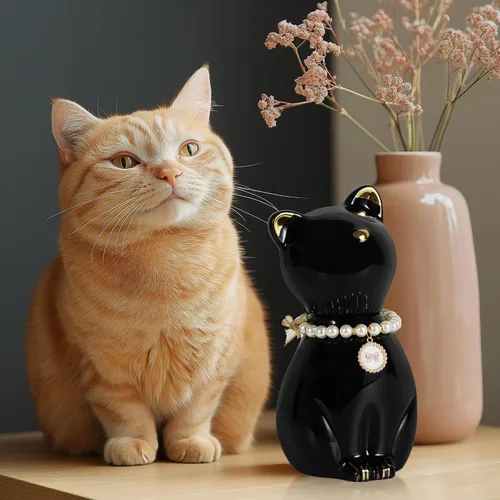 Miniatura 7 de Urnas de gato para cenizas, elegante recuerdo de cremación de mascotas, urnas funerarias, urna negra para mascotas, caja conmemorativa con collar