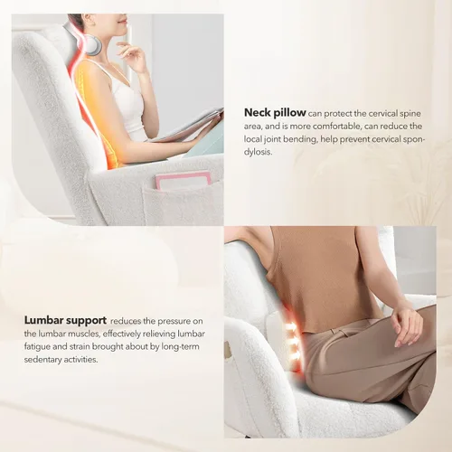 Miniatura 8 de Mecedora tapizada para guardería, asiento acolchado con respaldo alto, moderno sillón reclinable para sala de estar, dormitorio, lectura acogedora