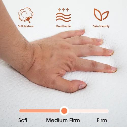 Miniatura 7 de Colchón plegable triple de 3/4 pulgadas con funda, colchón de espuma viscoelástica de gel refrescante para un sueño fresco y alivio de presión