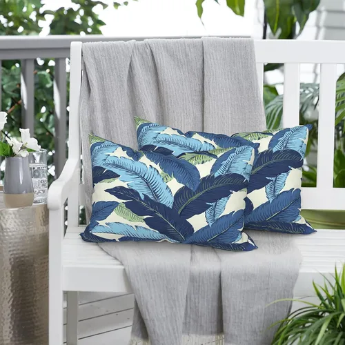 Miniatura 159 de Juego de 2 almohadas para exteriores de 16 x 16 pulgadas, repelentes al agua con interiores, para muebles de patio, hogar, jardín, geometría bohemia