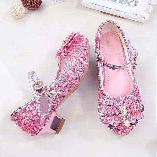 Miniatura 4 de Walofou Zapatos de vestir para niñas de flores, zapatos de tacón para fiesta de boda, zapatos planos de princesa Mary Jane para niños pequeños