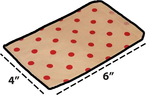 Miniatura 8 de CuteBox Bolsas de regalo de papel plano con lunares rojos (4 x 6 pulgadas) para mercancía, manualidades, recuerdos de fiesta, venta al por menor