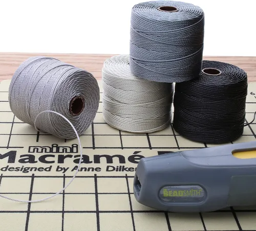 Miniatura 10 de The Beadsmith S-Lon Cordón para Cuentas – Cordón de Nylon Torcido de 0.5 mm para Ensartar, Paquete de 4, Mezcla de Neutrales Fríos, TEX210, 77
