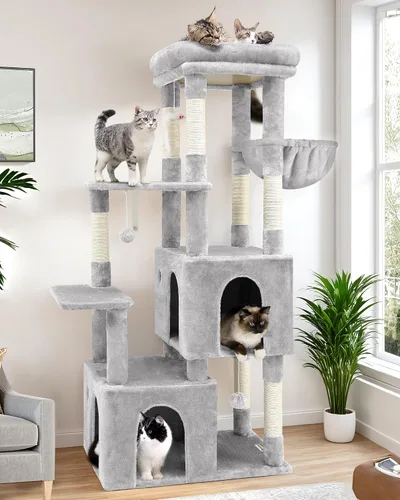 Miniatura 10 de Globlazer Torre de Gato para Gatos de Interior, Árboles de Gato de Alta Resistencia para Gatos Grandes Gatos Adultos Grandes Torre de Gato Maine