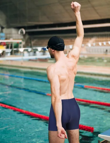 Miniatura 5 de Turnhier Bañador de natación de pierna cuadrada para hombre, traje de baño de secado rápido