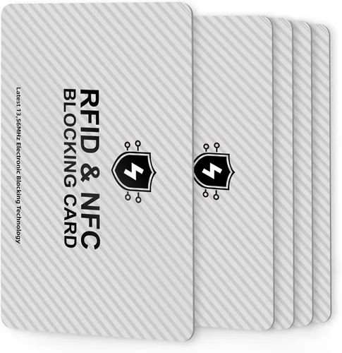 Tarjetas de bloqueo RFID, juego de bloqueador de tarjetas de débito NFC sin contacto premium y protector de pasaporte para hombres y mujeres, diseño