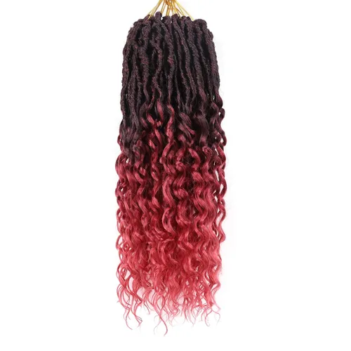 Miniatura 24 de Cabello de ganchillo para mujeres negras Goddess Locs de 14 pulgadas 8 paquetes 613 Locs falsos suaves preenganchados trenzas de ganchillo cabello