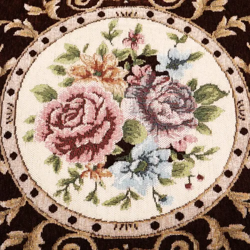 Miniatura 6 de Alfombra redonda floral de 2.6 pies, clásica, antideslizante, lavable a máquina, alfombra de cocina sostenible, alfombra tradicional para sala