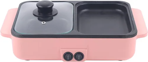 Miniatura 6 de Olla Caliente con Parrilla, Olla Caliente Eléctrica y Sartén, Olla Shabu Shabu con Parrilla, Olla Shabu Shabu Antiadherente de Interior 2 en 1