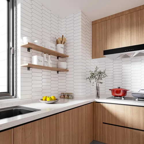 Miniatura 2 de VaryStyle Azulejo hexagonal de 12 x 12 pulgadas de largo, color blanco, para cocina, baño y más, 6 azulejos