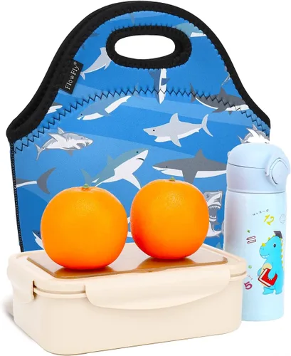 Miniatura 8 de FlowFly Lonchera de neopreno para niños, bolsa suave aislada, mini bolsa térmica para comidas, kit para niños, niñas, hombres, mujeres, escuela