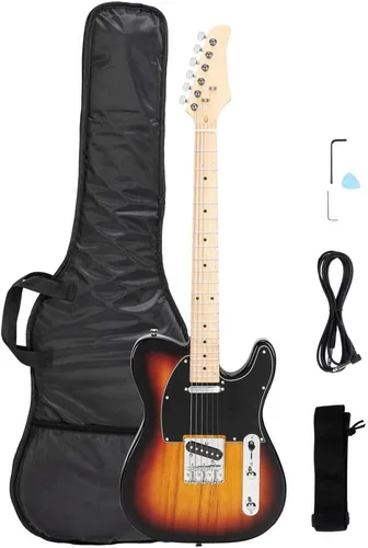 Miniatura 11 de Guitarra eléctrica de 39 pulgadas, diapasón de arce para guitarra eléctrica SS Pickup Case y paquete de accesorios para principiantes paquete