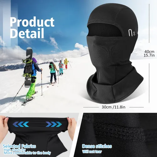 Miniatura 12 de Pasamontañas de invierno para hombres y mujeres, resistente al viento, máscara térmica para clima frío, para ciclismo, esquí, escalada