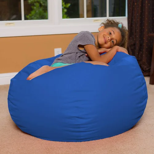 Miniatura 4 de Posh Beanbags - Sillón puff grande, 38 pulgadas, color azul rey sólido Nylon suave - Azul real