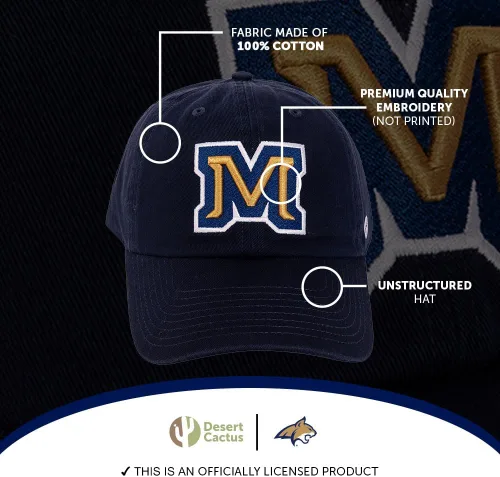 Miniatura 4 de Desert Cactus Gorra de béisbol de la Universidad Estatal de Montana State, Bobcats MSU Brimmed Gorra bordada con correa de tela ajustable