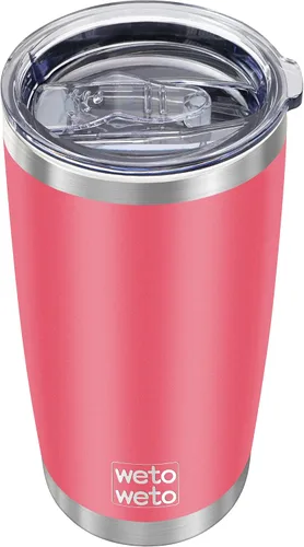 Miniatura 29 de WETOWETO - Vaso de viaje con aislamiento de 20 onzas, de acero inoxidable, con doble pared, a prueba de fugas, taza de café con revestimiento