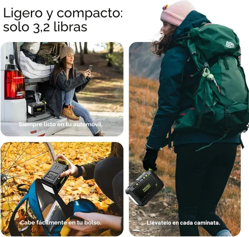 Miniatura 4 de MARBERO Generador solar de 88.8 Wh con panel solar de 21 W incluido estación de energía portátil 80 W 110 V 120 W máximo para acampar al aire libre