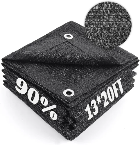 Miniatura 32 de Cool Area Lona de malla con ojales para cubierta de plantas, toldo de patio de 10 x 20 pies, para jardín, pérgola, invernadero, coche, granero, 55%