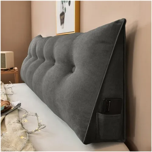 Miniatura 12 de Almohada triangular para cabecero de lectura, cojín de cuña, almohada grande para cama / almohada de lectura para sentarse en reposo en cama, Marrón