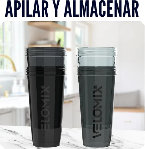 Miniatura 6 de VELOMIX -4 Pack- 28 oz Protein Shaker Bottles for Protein Mixes - 4x Wire Whisk Leak Proof Shaker Cups for Protein Shakes Stackable Protein