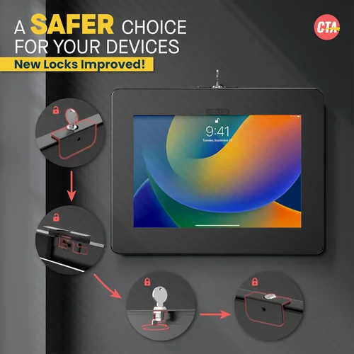 Miniatura 3 de Soporte de pared para iPad con bloqueo – Soporte de pared antirrobo CTA para iPad de 10.9 pulgadas – iPad 7ª/8/9 Gen – iPad Air 4 – Galaxy Tab