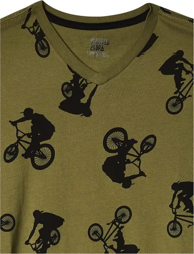 Miniatura 5 de Tienda Essentials Camiseta de manga corta con cuello en V para niños y niños pequeños (cebra previamente manchada), multipaquetes