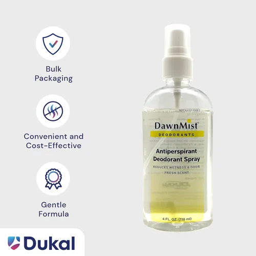 Miniatura 4 de Dukal Desodorante antitranspirante PSD40 Dawn Mist, 4 onzas, spray de bomba, paquete de 48