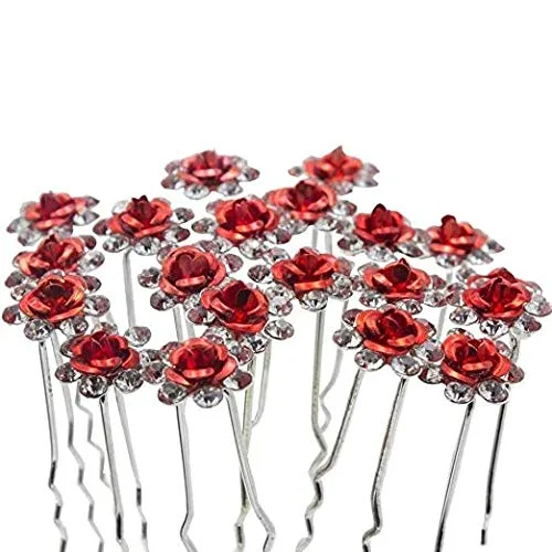 Miniatura 2 de WOIWO 20 horquillas de cristal para el cabello, diseño afilado en U, de metal, para mujeres y niñas, accesorios de joyería para el cabello