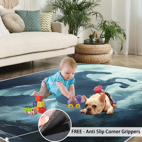 Miniatura 5 de Girl Horse Rugs for Bedroom, Horse Area Rug, Animal Rugs for Living Room, Indoor Non-Slip Rug, Machine Washable Carpet for Front Entrance Floor