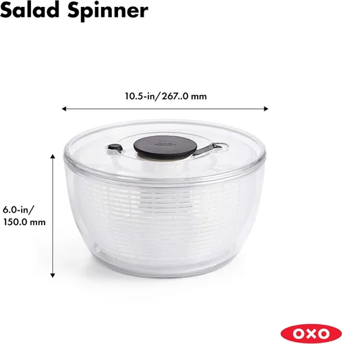 Miniatura 6 de OXO Good Grips - Báscula de alimentos de acero inoxidable de 11 libras con pantalla extraíble y OXO Good Grips - Molinillo de ensalada grande, 6.22