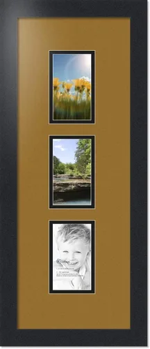 Miniatura 136 de ArtToFrames Marco de fotos tipo collage con estera doble con 3 aberturas de 5x7 y marco negro satinado Uva