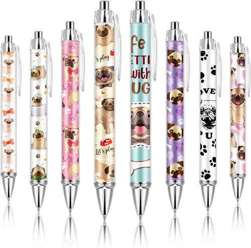 Miniatura 11 de Ireer 8 bolígrafos de bola para mujeres 1.00 mm de tinta negra lindos y elegantes, bolígrafos de punta fina de escritura suave para estudiantes