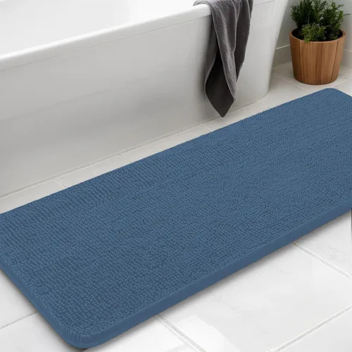 Miniatura 50 de Alfombras de baño en forma de U, alfombras de baño de felpilla súper absorbentes y respaldo antideslizante de PVC fuerte para inodoros, lavables a