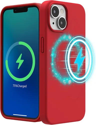 Miniatura 10 de SURPHY Funda magnética diseñada para iPhone 13 Mini, compatible con MagSafe (versión 2021 de 5.4 pulgadas), funda de silicona líquida con forro