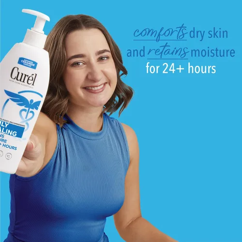 Miniatura 3 de Curel Loción diaria curativa para manos y cuerpo, hidratante nutre la piel seca con complejo avanzado de ceramida, repara la barrera de humedad, 13