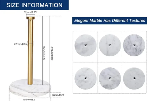 Miniatura 3 de NearMoon Soporte de pie para toallas de papel, soporte para toallas de papel de cocina - para baño o cocina sobre encimera, tamaño estándar o jumbo