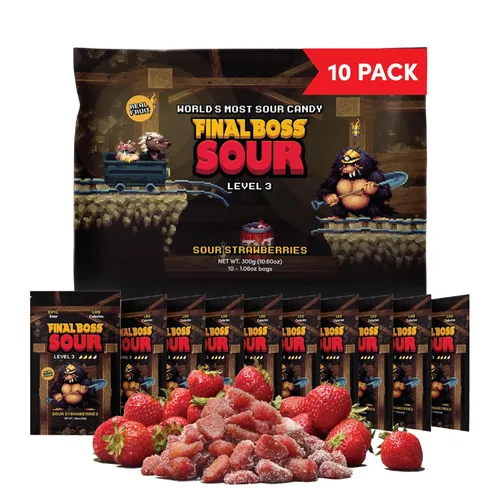 Miniatura 15 de Final Boss - Caramelos ácidos, naturales, de arándanos agrios secos, sin colores artificiales, saludable, bajo en calorías, para niños y adultos