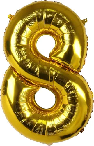 Miniatura 22 de Treasures Gifted Globos dorados grandes de números – Globo de aluminio número 0 de 40 pulgadas – Números de globos de cumpleaños – Números de globos