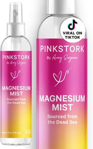 Pink Stork Mist: Espray con magnesio para aliviar los mareos y náuseas matutinas – Promueve los niveles de energía, la calidad del sueño y más –