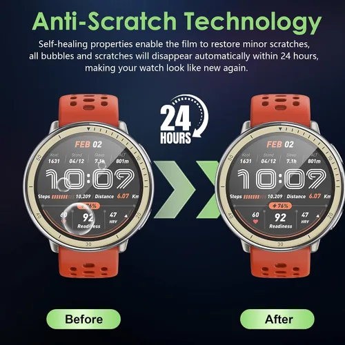 Miniatura 6 de Protector de pantalla compatible con Amazfit Active 2, antiarañazos, cobertura de pantalla completa 3D, compatible con fundas, HD Ultra, paquete de 3