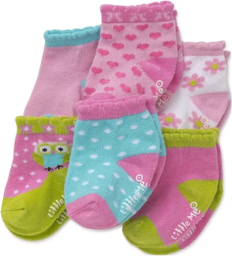 Miniatura 2 de Little Me Baby Girls' 6 Pack Variety Socks