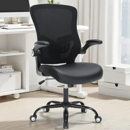 Miniatura 9 de Silla de oficina, silla de escritorio ergonómica con soporte lumbar ajustable, silla giratoria de malla transpirable para computadora